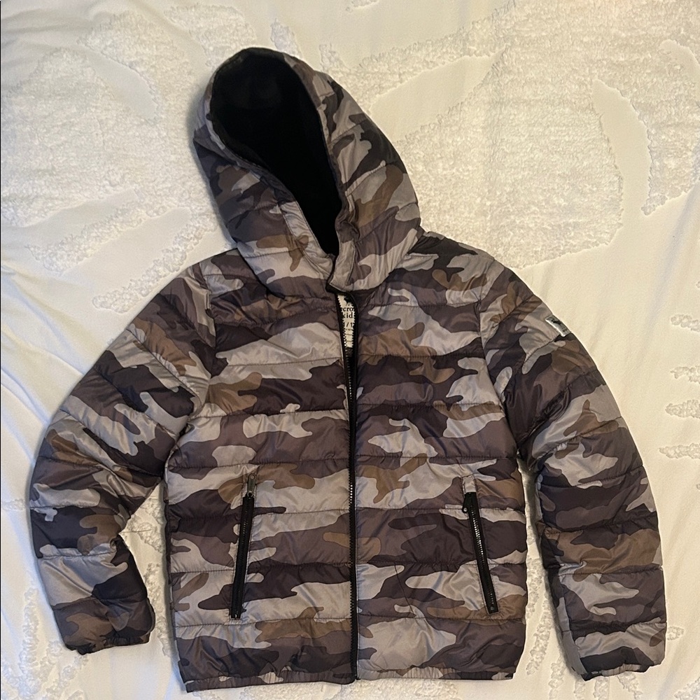 abercrombie kids Black Faux Fur Lined Jacket Interior